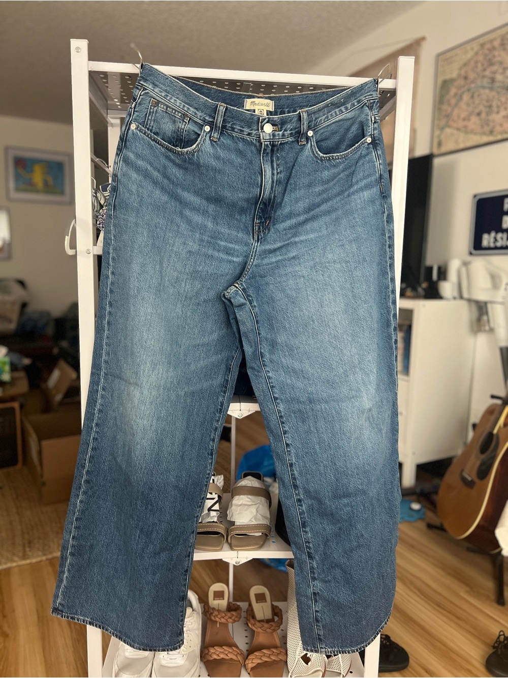 Madewell Super Wide-Leg High-Rise Jeans - Medium Blue Wash